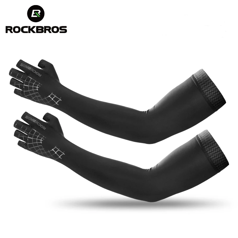 

Спортивные перчатки ROCKBROS 2 в 1, воздухопроницаемые эластичные рукава для бега, походов, вождения, теплая перчатка для защиты рук от солнца