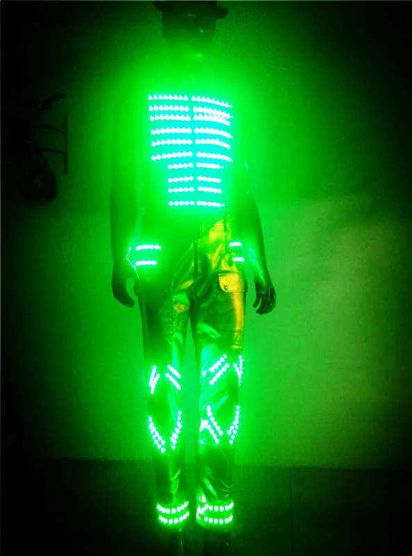 Lumious rgb color change lumious stage dance wear Led Light costume party show men singer dancer concert men clothing