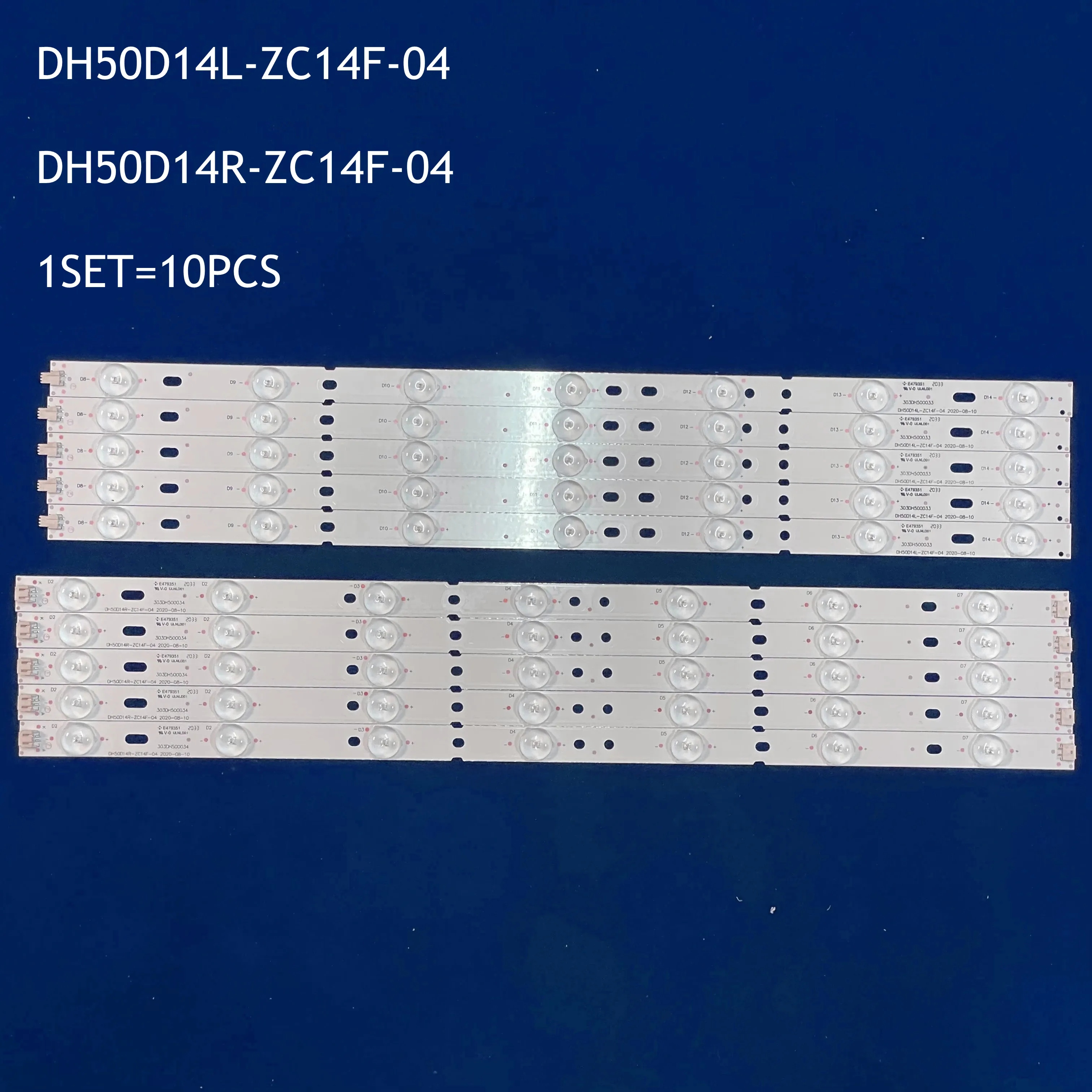 

50PCS 3VLED Backlight Strip For SCEPTRE X505BV 50CE1120 DH50D14L-ZC14F-04 DH50D14R-ZC14F-04 303DH500033 303DH500034 CN50HA708