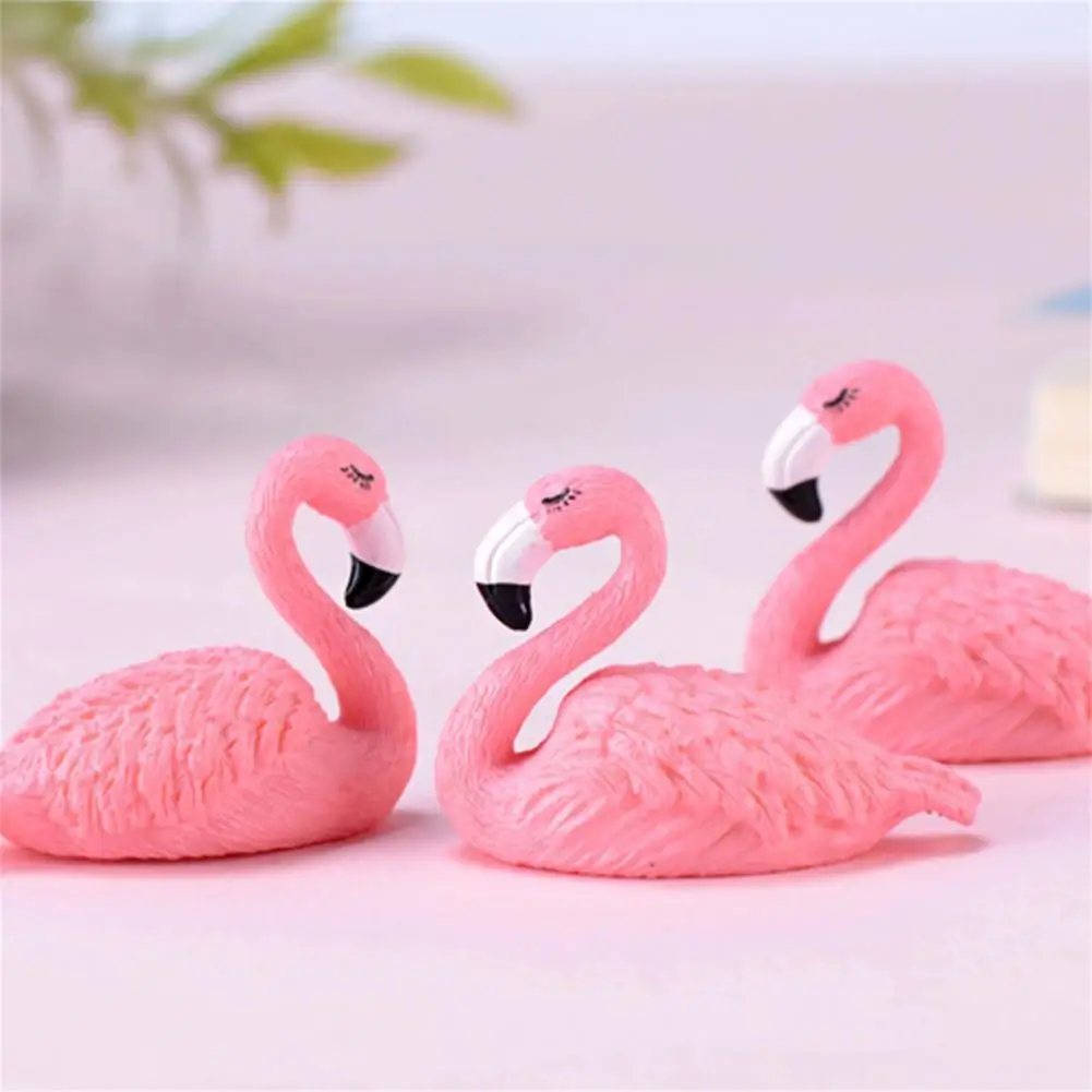 Mini Flamingos Flamingo Shape Long Lasting Mini Size Mini Garden Ornament Micro Landscape Decoration