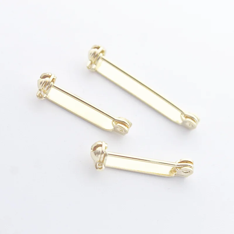 

10pcs 3mm Width Narrow Brooch Base Pins Blank Safety Lock Brooch Pin Base for DIY Jewelry Making Clothing Findings