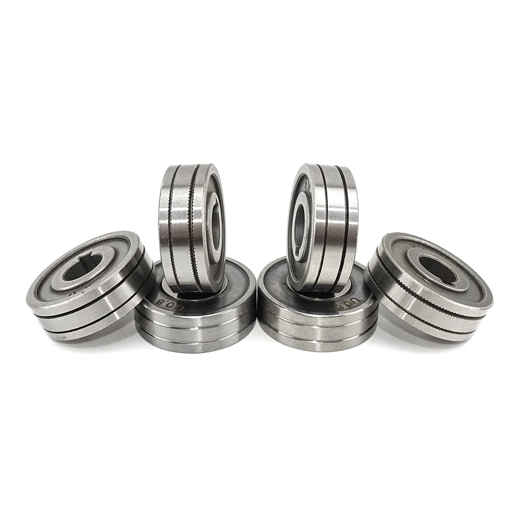 Podajnik spawalniczy rolka V U rowek Knurl 0.6mm 0.8mm 1.0mm rozmiar 30x10x10mm do drutu stalowego drut aluminiowy drut Mig podajnik drutu