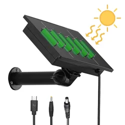 Solar Panel For Trail Camera Outdoor, 4W 5V USB Solar Panel Charger 5200mAh Battery 12V Solar Power Compatible With Security Cam