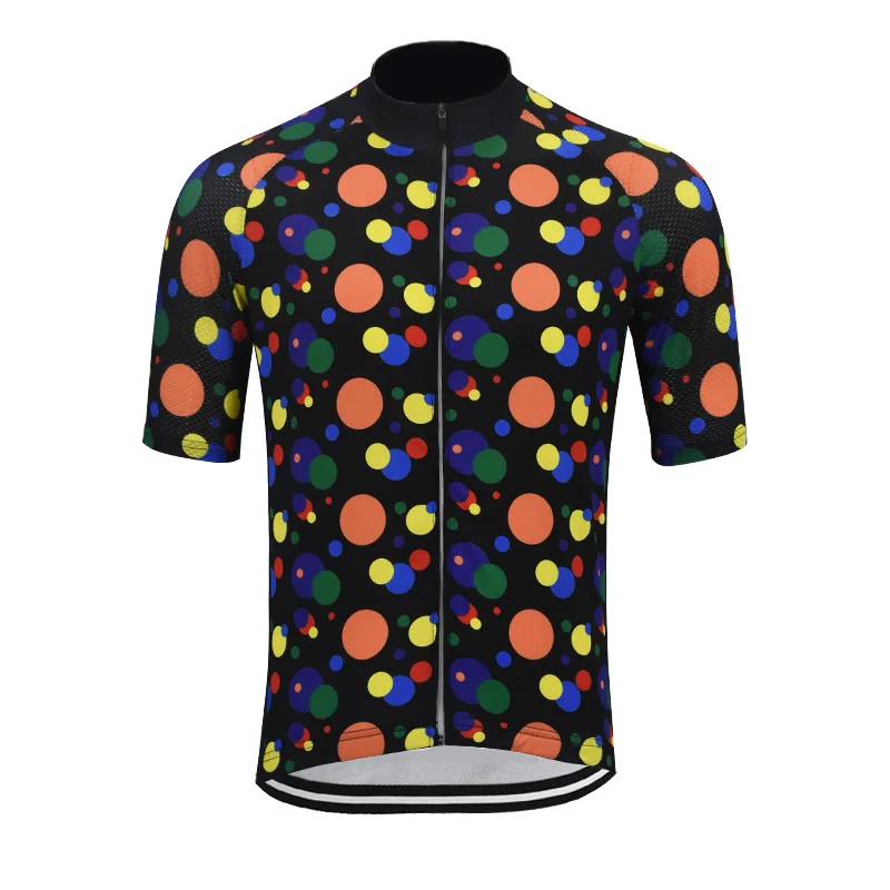 Colorful dots cycling jersey men summer short sleeve clothing cycling wear bicycle clothes cycling clothing braetan