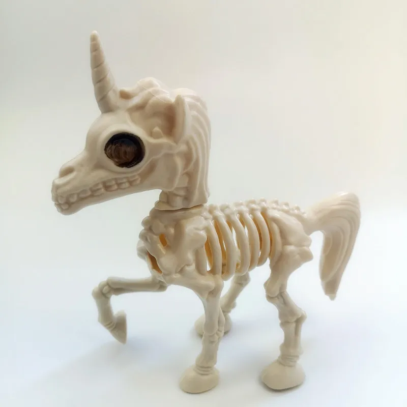 Animal Skeleton Unicorn Bear Dog Plastic Animal Skeleton Bones Horror Halloween Prop Animal Horror House Party Decoration