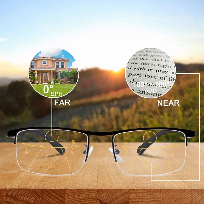 2021 intelligenter Zoom Progressive multifunktionale Lesebrille Damen Herren Multifokale Anti-Blaulicht-Hyperopie-Brille – Detail 7
