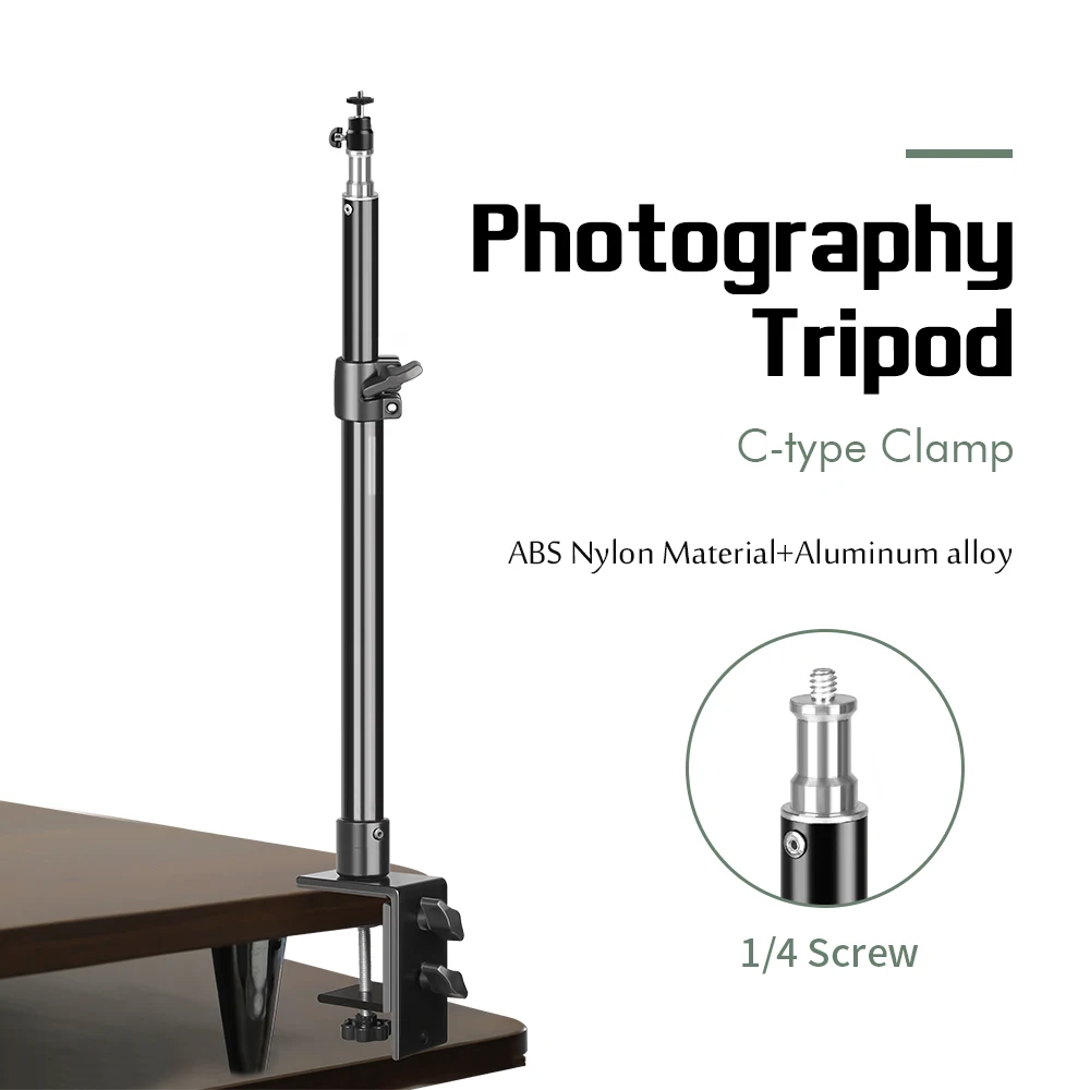 Настольный зажим SH Type-C с регулируемым фиксированным кронштейном с шаровой головкой 1/4 дюйма для камеры светодиодный светильник, DSLR, мобильного телефона