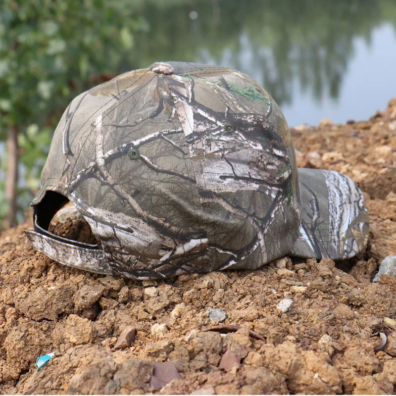 Outdoor Fishing Hunting Sun Shade Cap Bird Watching Photography Hunting Caps Reed Bionic Camouflage Baseball Hat Cotton