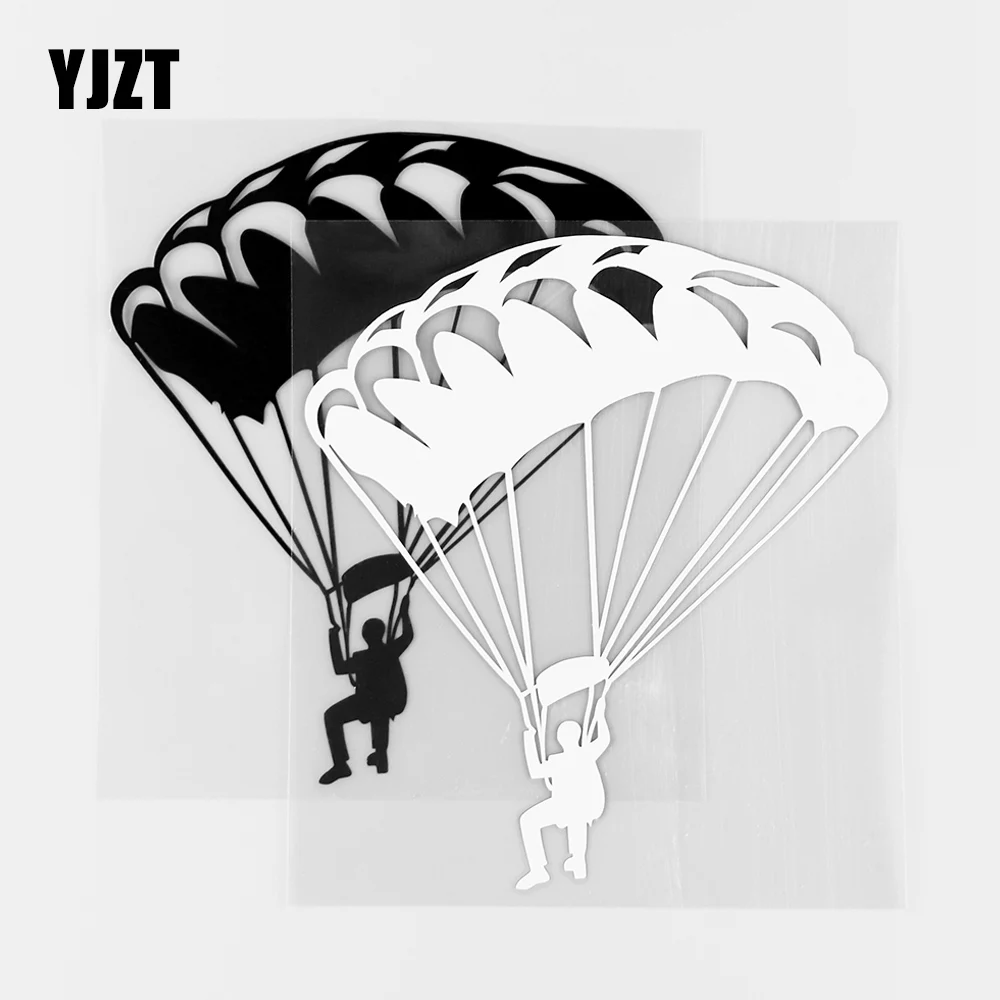 YJZT 14.2X15.8CM Vinyl Decals Car Stickers parachute Power Paraglider Black / Silver 10A-0124