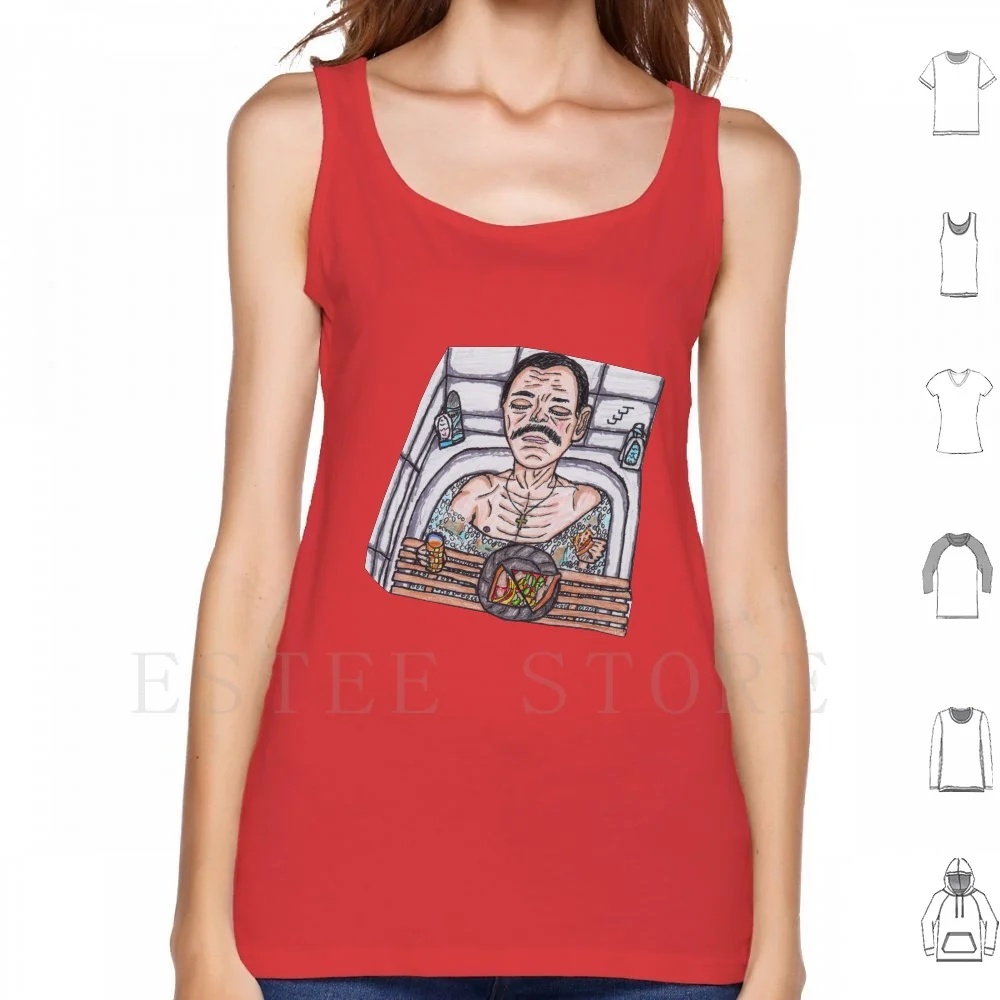 Pizza Man Tank Tops Vest Pizza Man Bath Bathtub Zen Sleep Water Bathroom