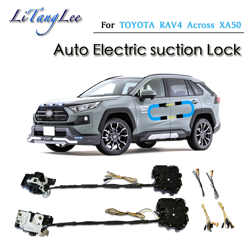 Car Soft Close Door Latch Pass Lock Actuator Auto Electric Absorption Suction Silence Closer For TOYOTA RAV4 Across XA50