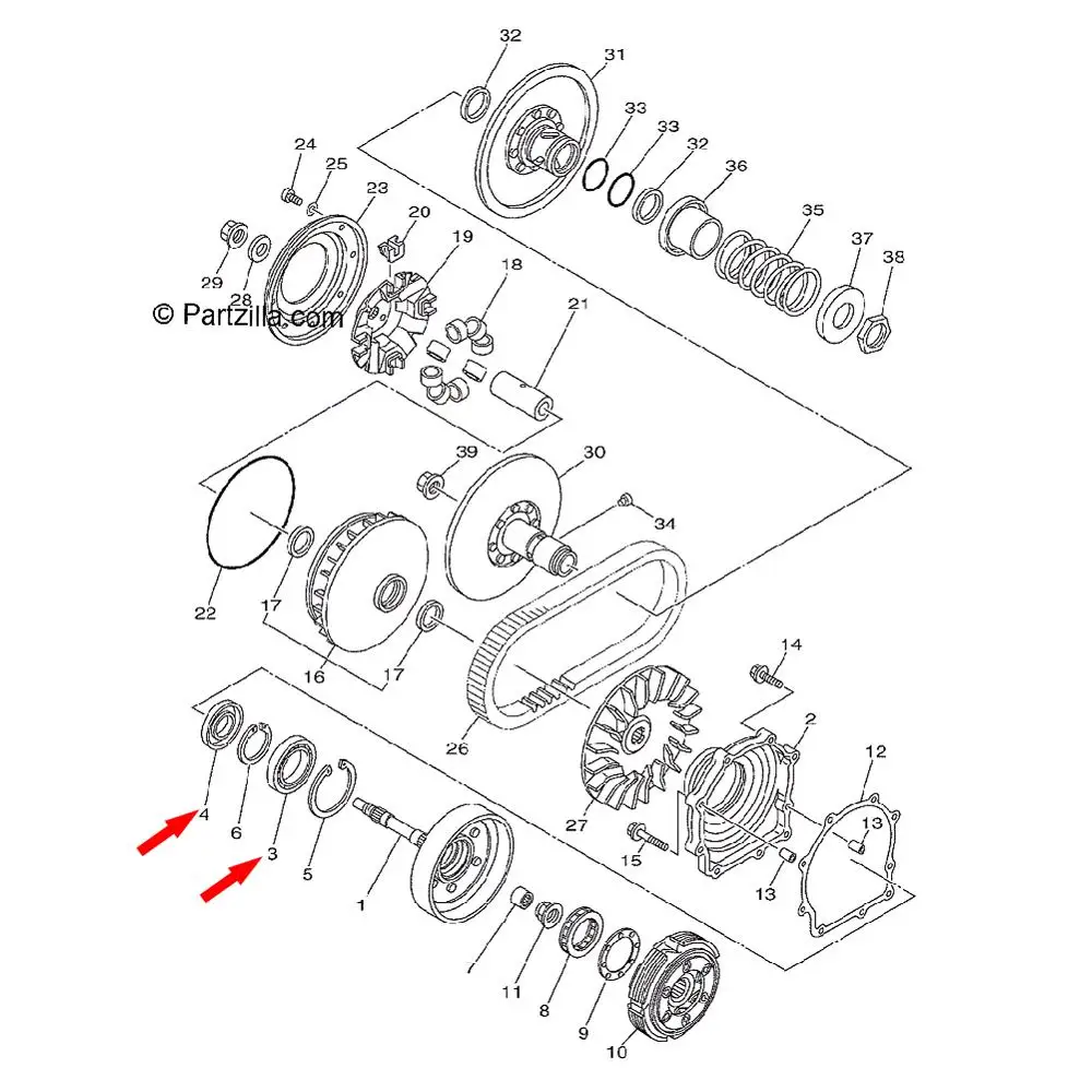 Clutch Crankcase Bearing Seal For Yamaha Rhino F1 700 Viking 660 700 Grizzly 550 700 Replace 93316-01003-00  / 93102-35004-00