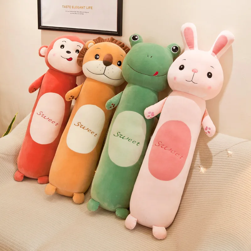 Cute Long Lion Monkey Rabbit Frog Cushion Home Decor Cushions Sofa Chair Coussin Nap Pillow Kids Plush Toys Soft Stuffed Gifts