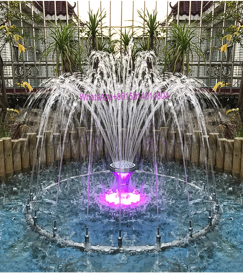 Fountain submersible pump,fish pond garden landscape fountain,koi pond landscape pool fountain head,slowly changing LED lights