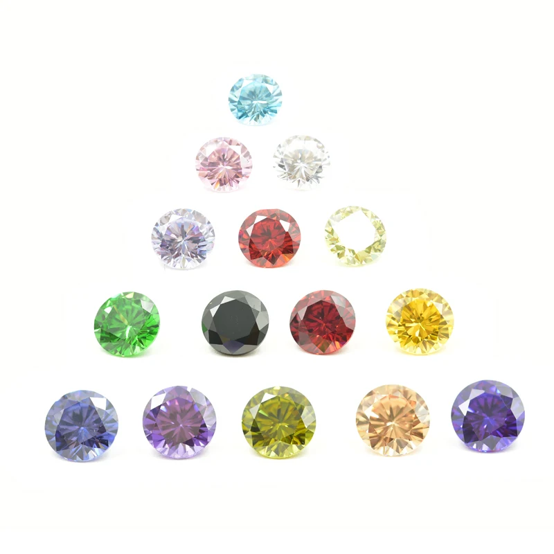 100pcs 0.8～4.0 Round Cut Multi Various colors loose cubic zirconia bead zircon stone aaaaa For Diy jewelry