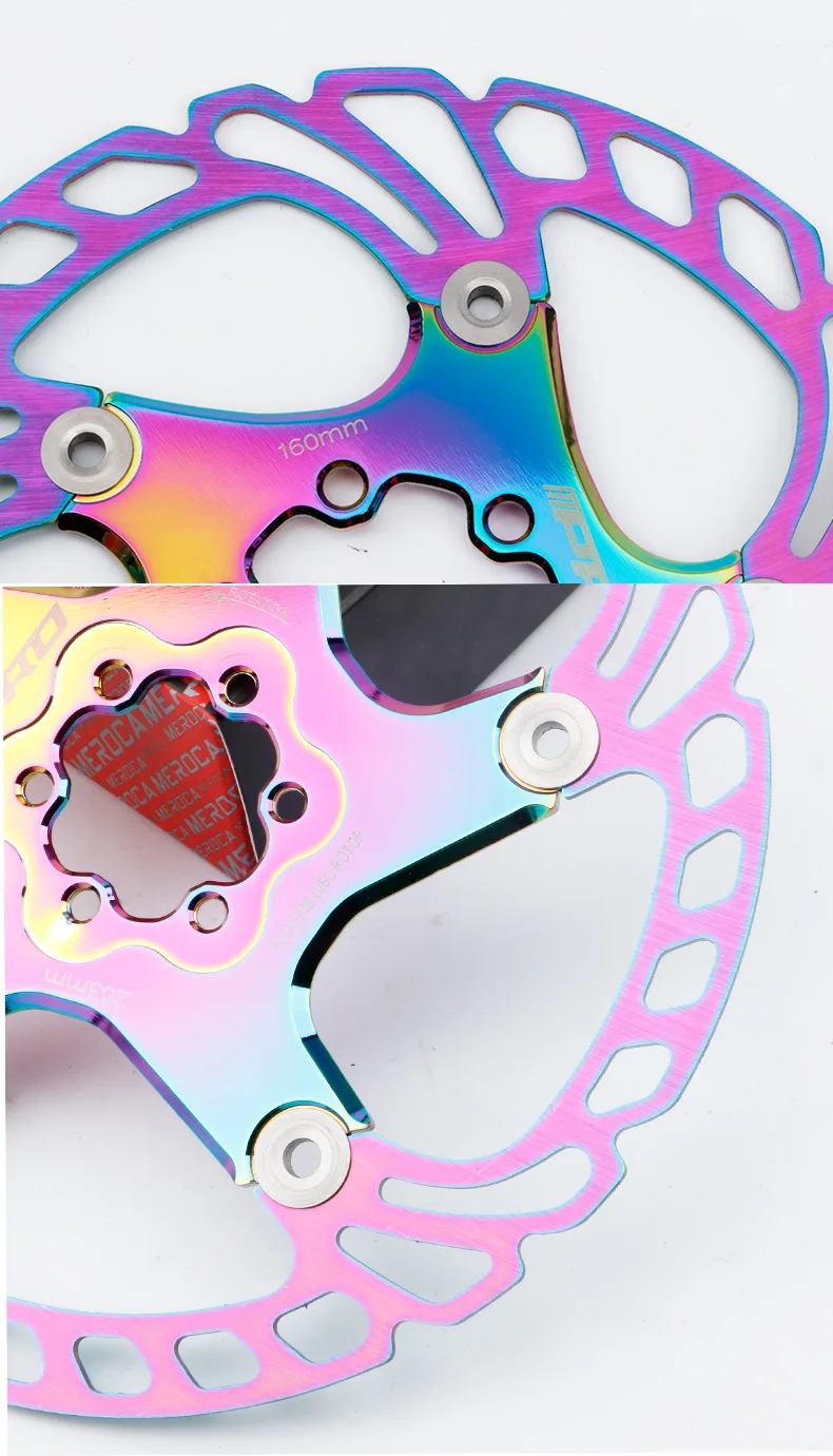 1 pc Colorful Disc Brake Rotor 140mm 160mm 180mm 203mm MTB Brake Rotors bicycle parts 44mm