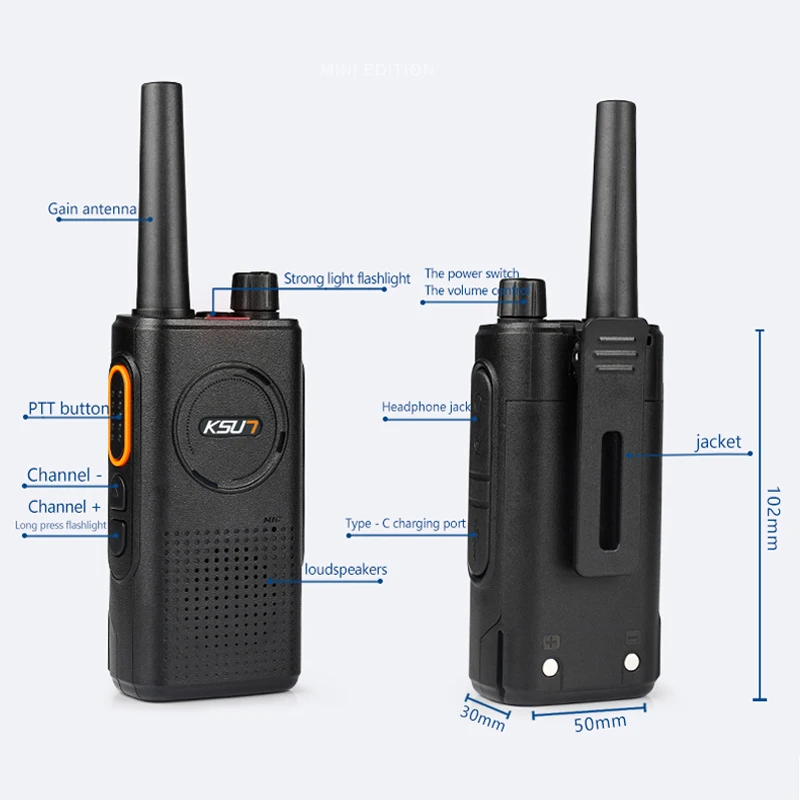 Two-way Radio 8W UHF 400-470MHz CB Radio Scanner Transceiver With Scrambling VOX Function Walkie Talkie KSUN TFSI-KCB