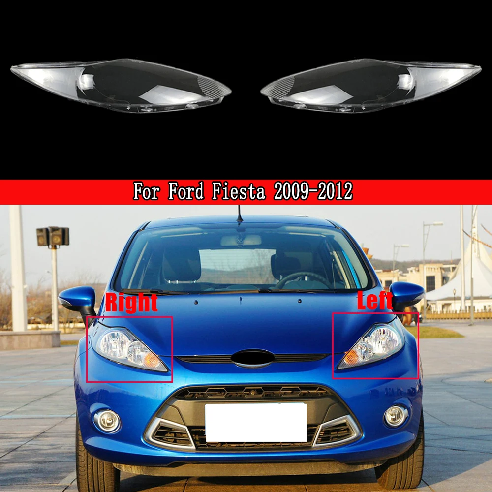 

For Ford Fiesta 2009 2010 2011 2012 Headlight Cover Transparent Lampshade Lamp Shade Plexiglass Replace Original Lens