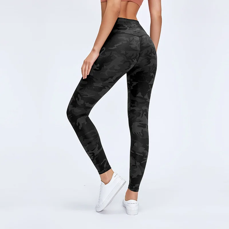 

Black Camo Yoga Leggings Women Sportswear Athletic Fitness High Waist Naked-feel Sports Pants Squatproof Gym Leopard Yoga Tights