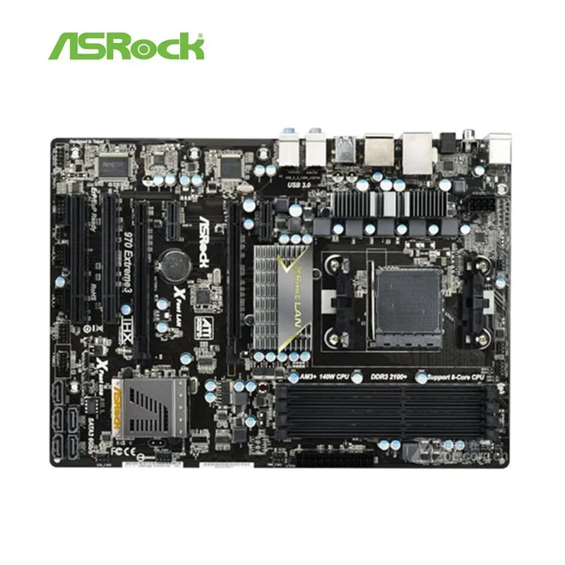 For ASRock 970 Extreme3 Desktop Motherboard 970 Socket AM3+ DDR3 For FX/Phenom II/Athlon II ATX 32GB Original Used