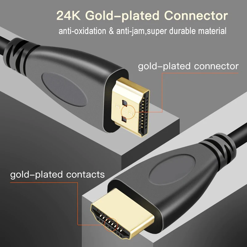 Felkin cavo compatibile HDMI compatibile con HDMI-cavo compatibile HDMI 1.4 cavo Video 3D 1080P per proiettore portatile HDTV