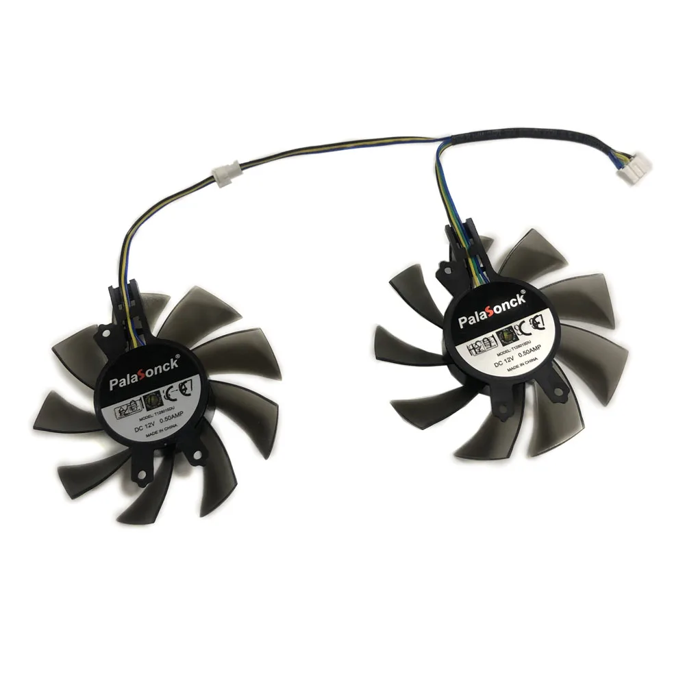 Ventilador de tarjeta gráfica FY08015M12LPA,T128015DU,VGA GPU, para GALAKURO GF-GTX1060 GTX 1660 Ti,RTX2070 2060, Blanco Mini, 2 unidades/juego