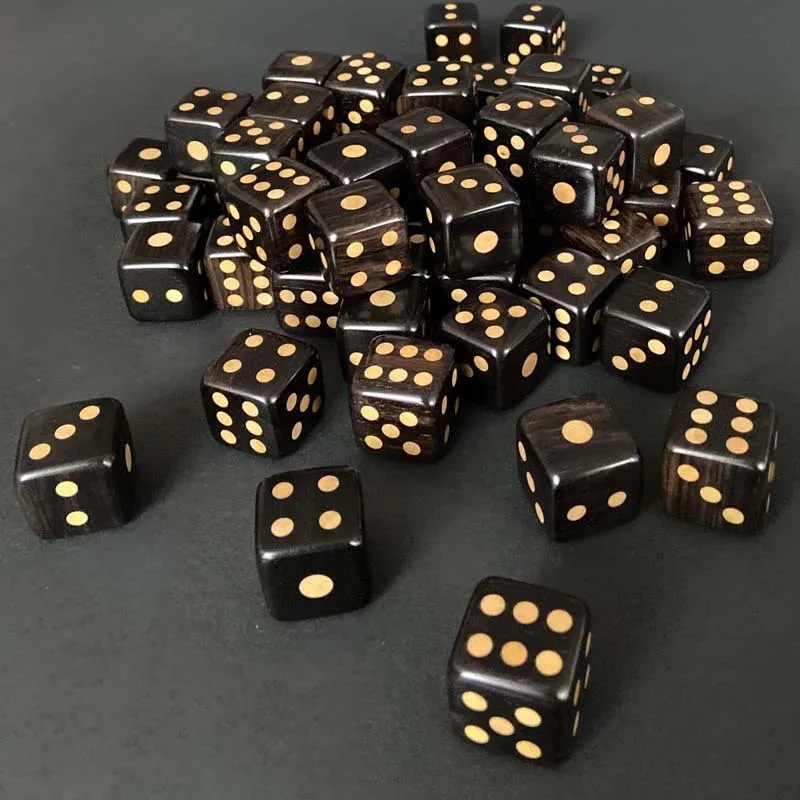 1 pçs comércio exterior venda quente dados de madeira ebony pontos incrustados magia adereços wenwan dados