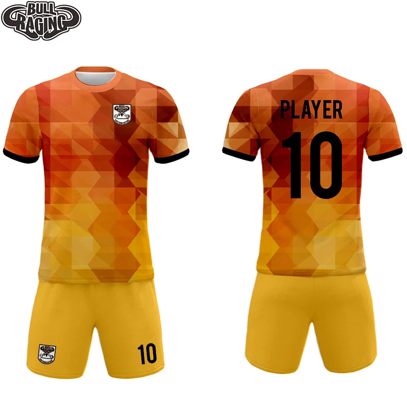 

orange all over printing sublimation sports jersey creator custom made soccer jersey uniforms