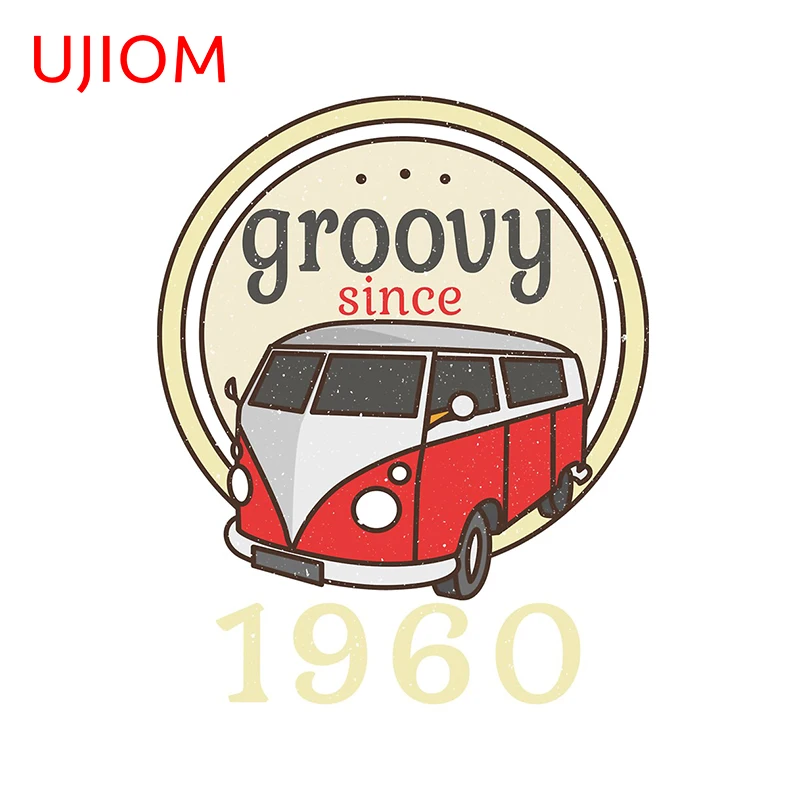 UJIOM  Since 1960 Bus Wallstickers Cartoon Sticker Vinyl Waterproof Wallpaper Wall Decor Art Decal for Furniture Home Decoration