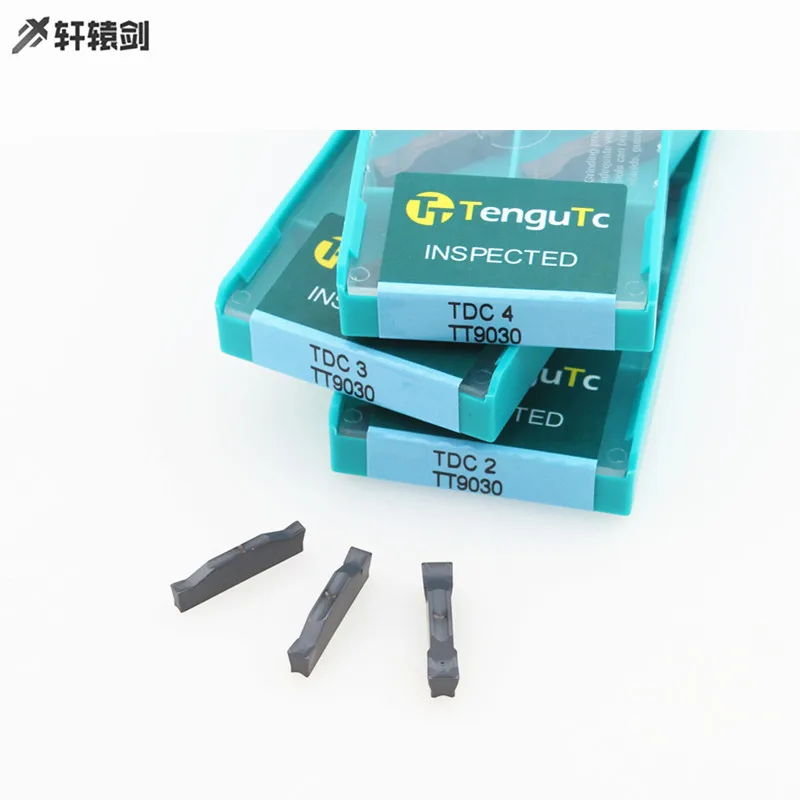 10 pçs tdc2 tdc3 tdc4 tt9030 grooving carboneto inserções cnc ferramentas de torneamento torno cortador