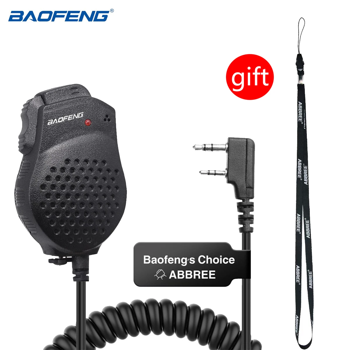 

Original Baofeng UV-82 2 Dual PTT Speaker Mic Microphone For Baofeng UV-82 UV-82HP GT-5TP Portable Radio Walkie Talkie BF-UV82