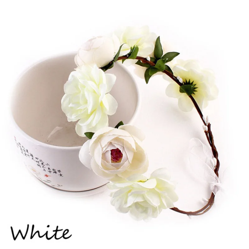 Braut Blume Crown Haar Band Hochzeit Floral Stirnband Girlande Mädchen Blume Kranz Elastische Haar Zubehör Party Hochzeit Kopfschmuck