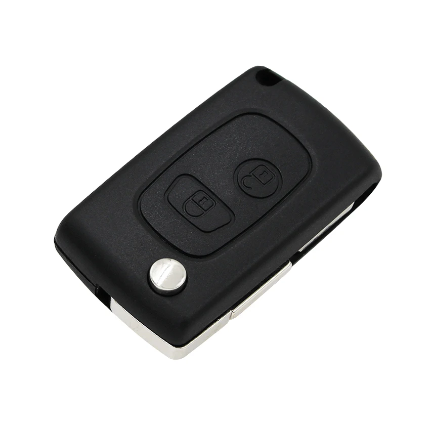 2 Buttons modified Flip Remote Key Shell case fob for Peugeot 406