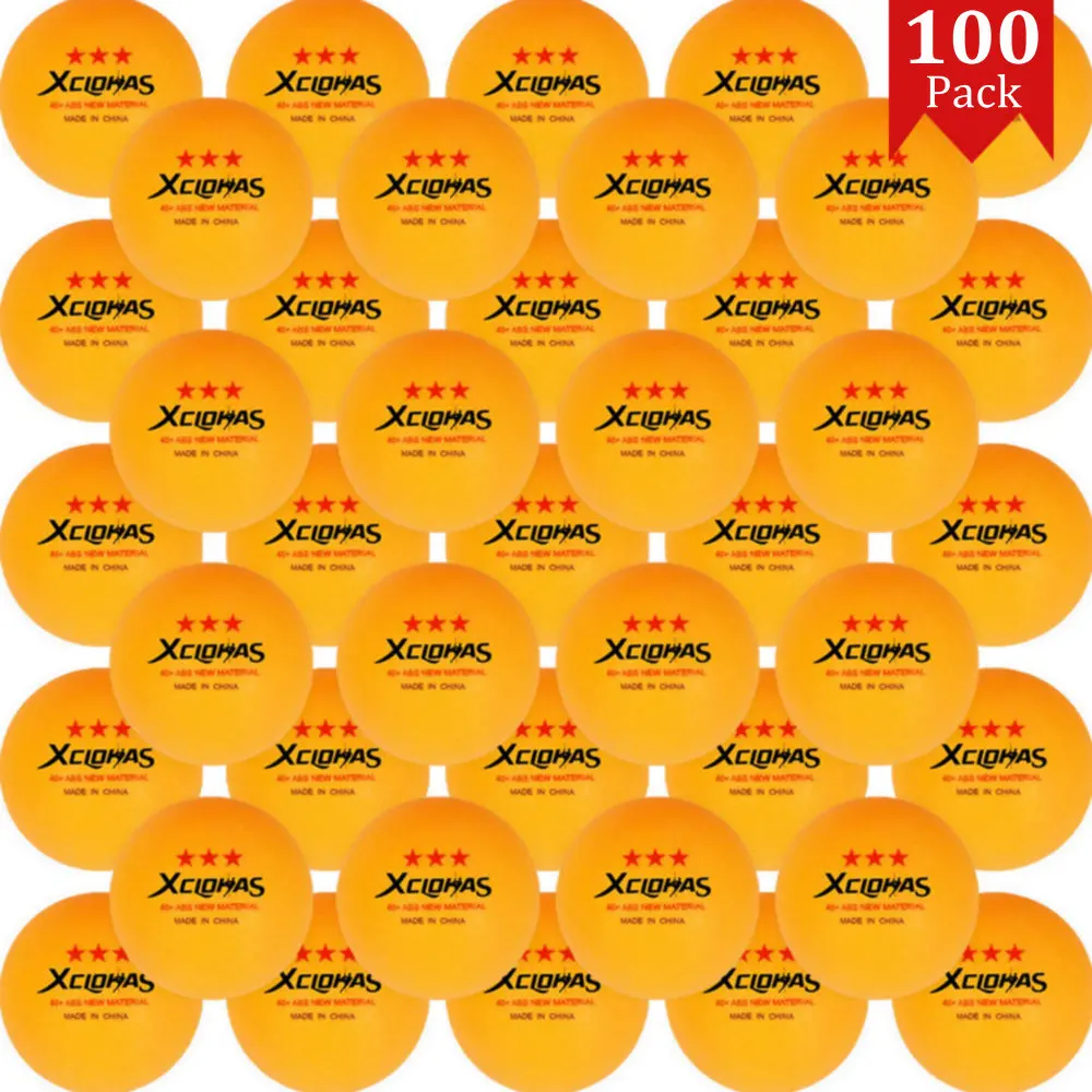 XCLOHAS 100 PCS 3 Star Ping Pong Balls 40+2.8g Table Tennis Balls New Material ABS Plastic Table Tennis Training Balls