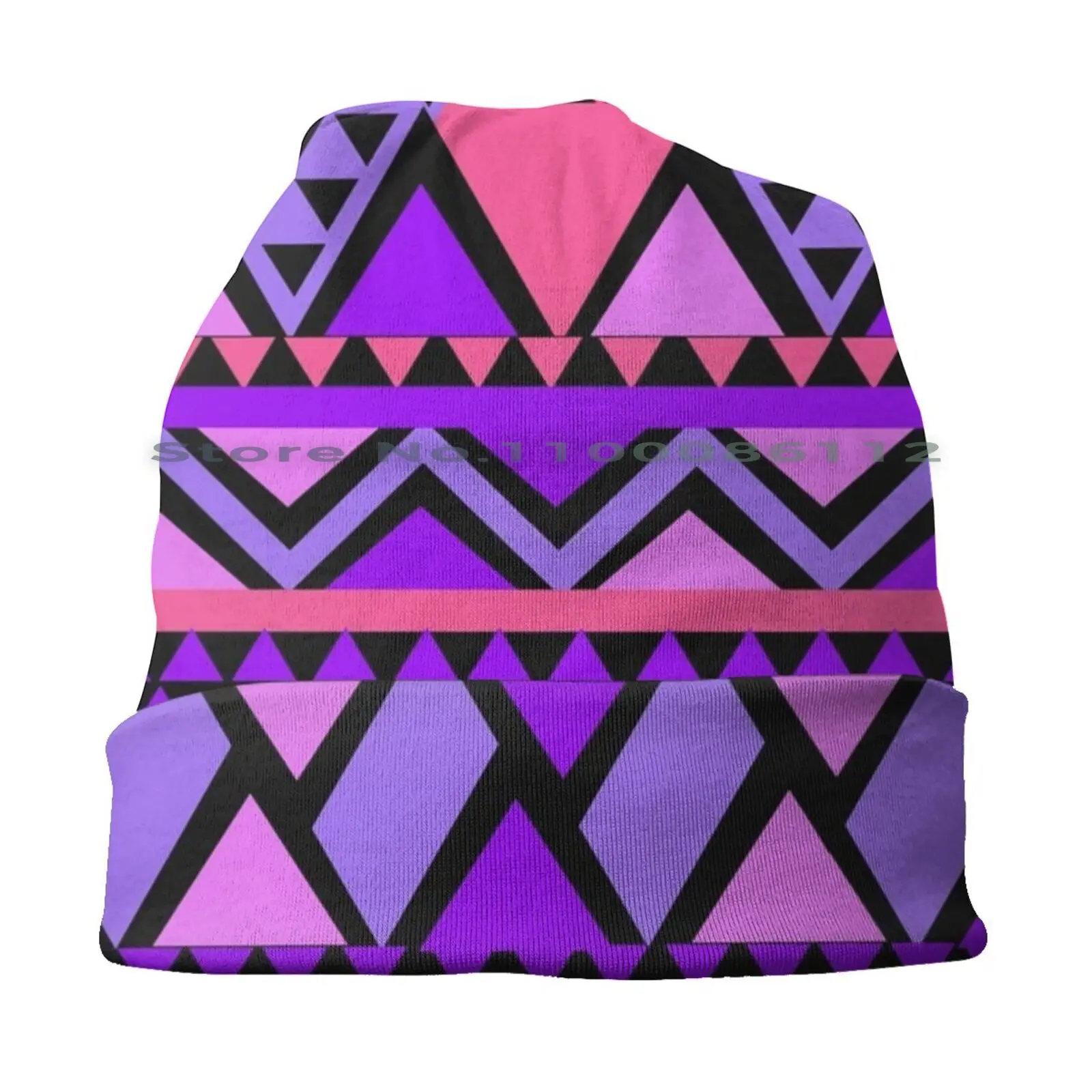 Purple Tribal Pattern Bucket Hat Sun Cap Apron Backpack Tribal Tiki Hawaiian Island Lifestyle Tattoo Pacific Northwest