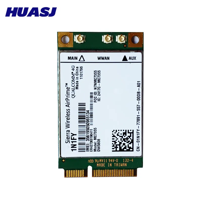 Huasj Airprime MC7355 PCI-E LTE/HSPA + GPS + 100Mbps tarjeta 1N1FY DW5808 Sierra 4G módulo para Dell 1900/2100/850/700 (B17)/700