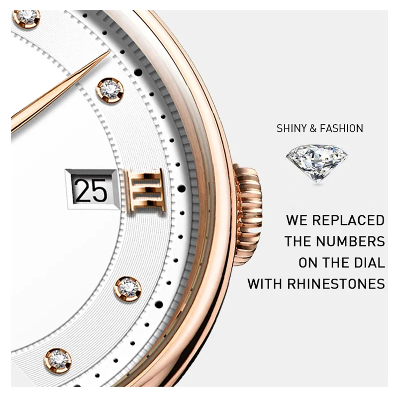 LOBINNI Fashion Casual Ladies Wrist Watch Stainless Steel Dress Women Watches Calendar Analog Quartz Female Clock Ladies Gifts