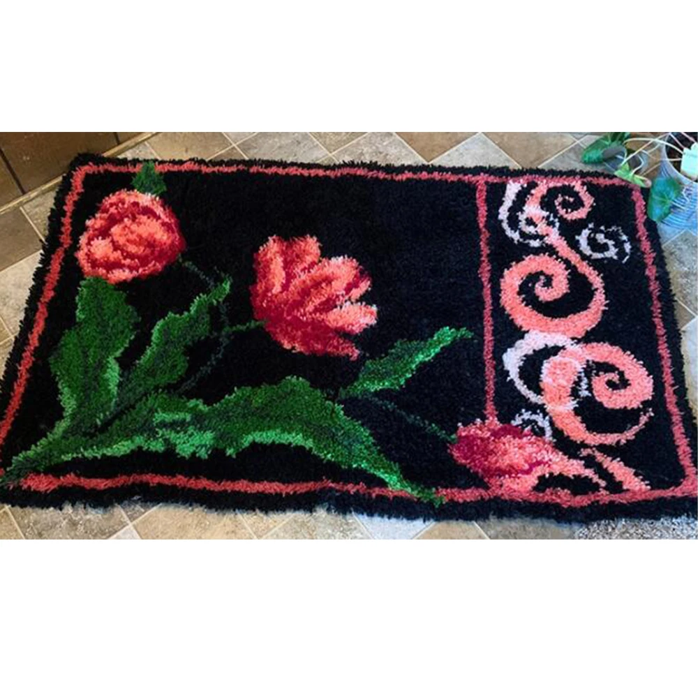 

Гобелен большого размера, набор крючков на защелке с принтом, холст, цветы, мягкая простая вышивка, поделки для взрослых, хобби, украшение для дома