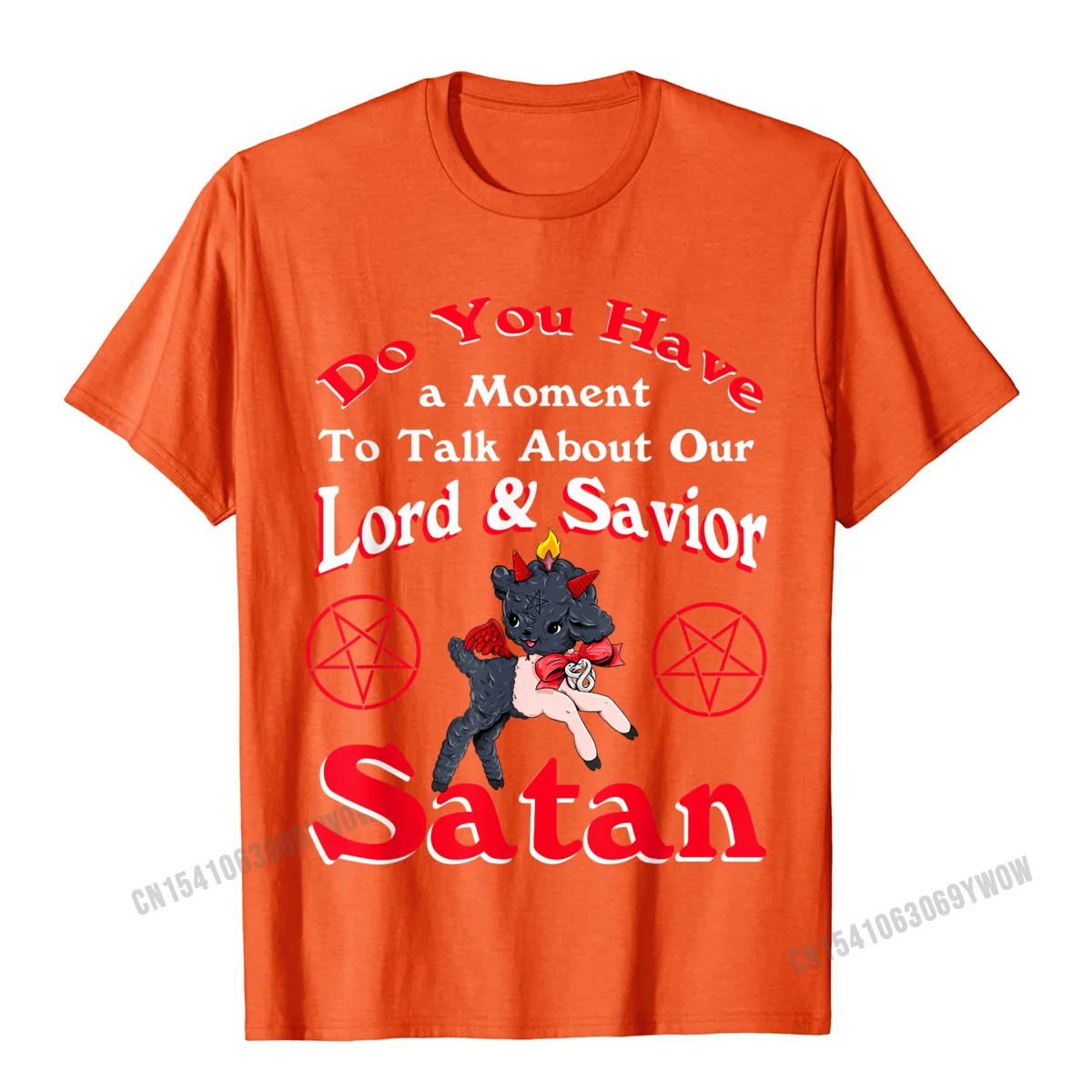 Satan Pentagram Funny Satanic Cute Baphomet Goat Occult T-Shirt Camisas Men Top T-Shirts For Men Tops Shirts Fashion Summer