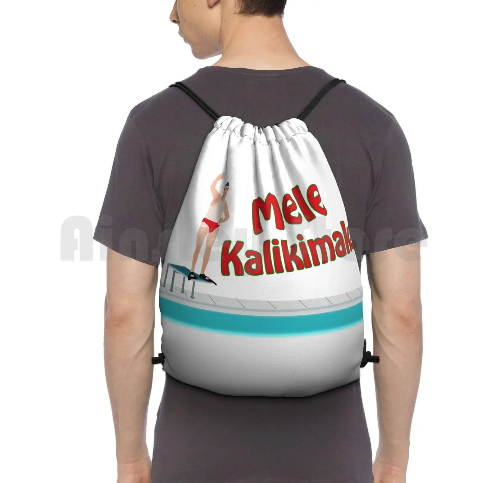 Christmas Vacation-Mele Kalikimaka Backpack Drawstring Bag Riding Climbing Gym Bag Christmas Vacation Cousin Eddy Eddie