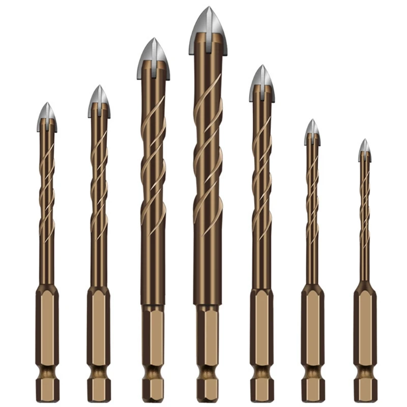 77JA เจาะ Shank Spiral Groove Cross เจาะความแข็งสูงสวมใส่-Resisting เครื่องมือขยาย Hexagonal Shank Spiral Groove