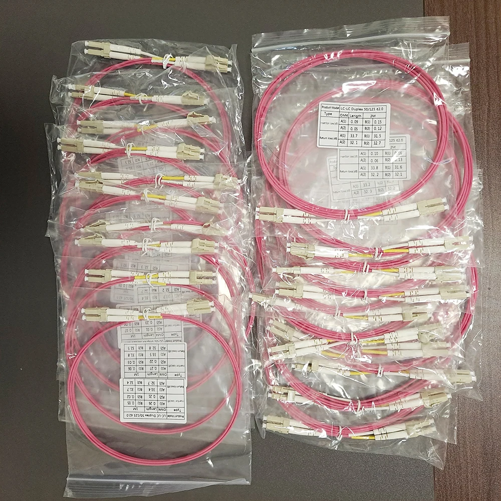 10pcs/lot LC-LC Multi-Mode OM3 OM4 Fiber Cable 2.0/3.0mm Multimode Duplex LC-UPC Fiber Optical Jumper Patch Cord 1M/2M/3M/5M