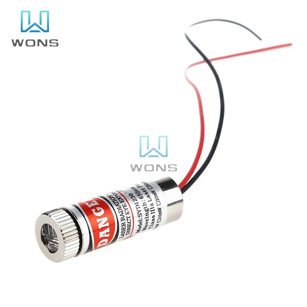 650nm 5mW 3V 5V Laser Red Point / Line / Cross Laser Module Head Glass Lens Focusable Industrial Class Adjustable Beam Version