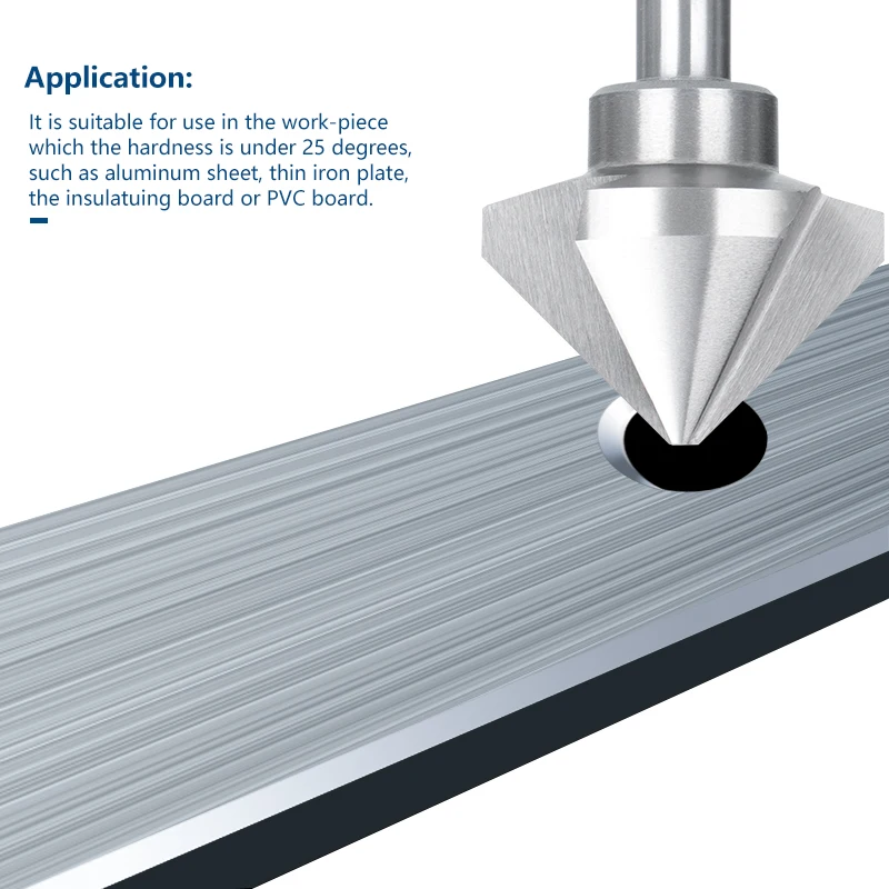 XCAN Countersink Drill Bit 4.5-50mm High Speed Steel 3 Flute 90 Degrees Chamfering Cutter Wood Metal Hole Drilling Tool