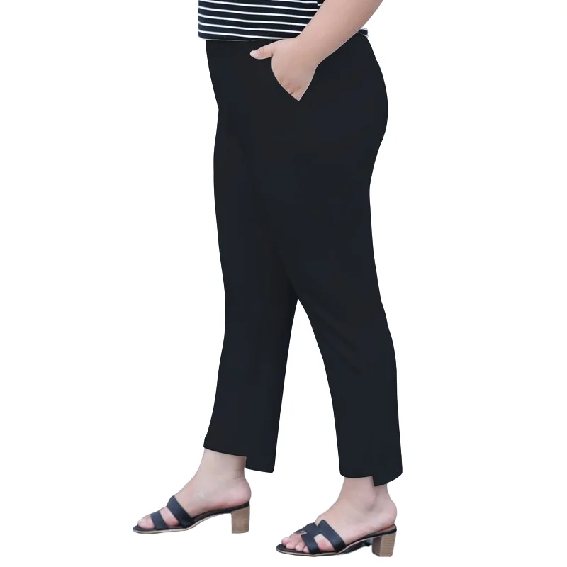 Plus Size Pants Women Clothing Oversized 5XL 6XL 7XL Summer Style Black White Elastic High Waist Trousers Casual Free Shipping