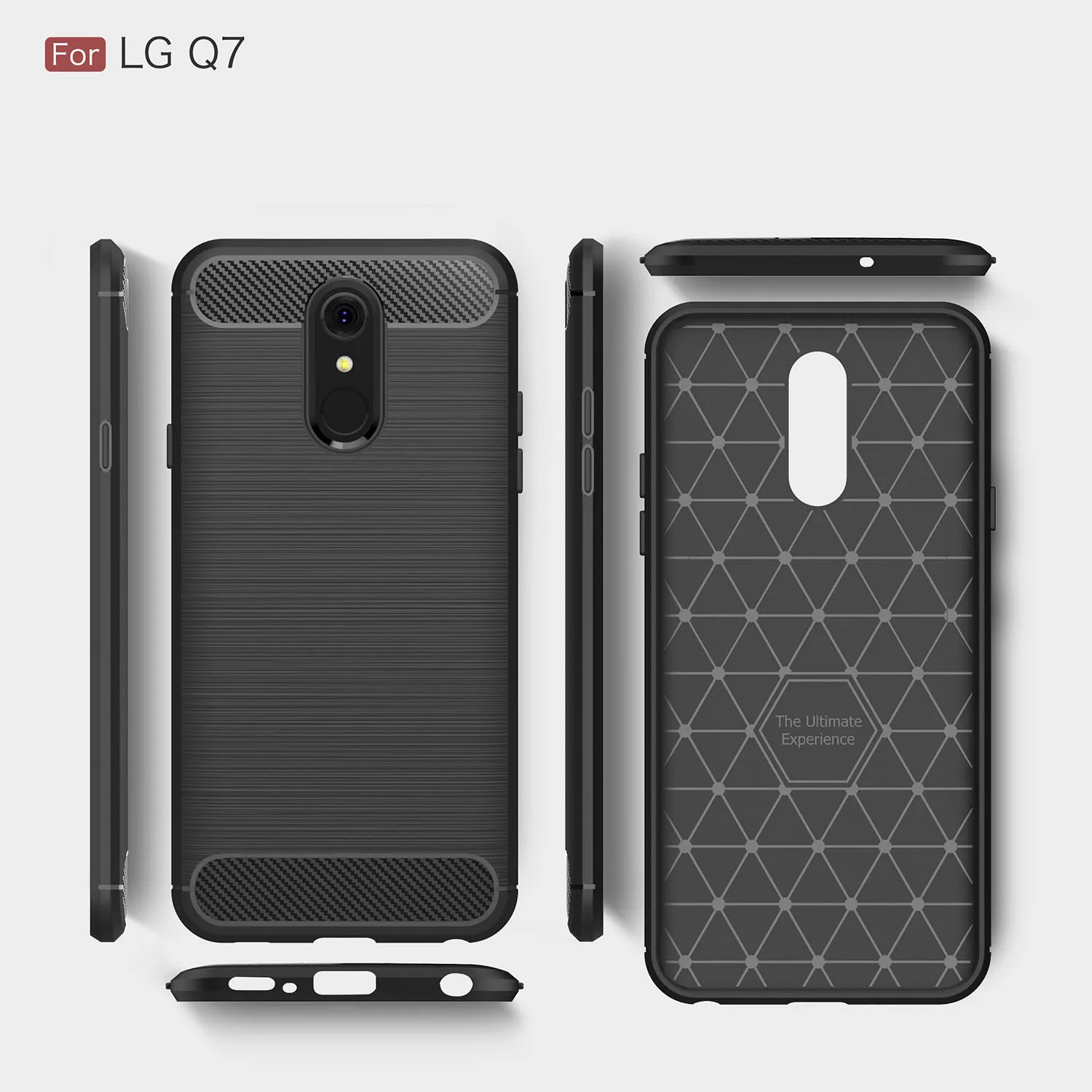 Carbon Fiber Cover Case For LG Q92 Q61 Q70 Q60 Q8 2018 on Q7 Plus Luxury Soft Silicone Shockproof tpu Cover for LG Q61 Q51 Shell