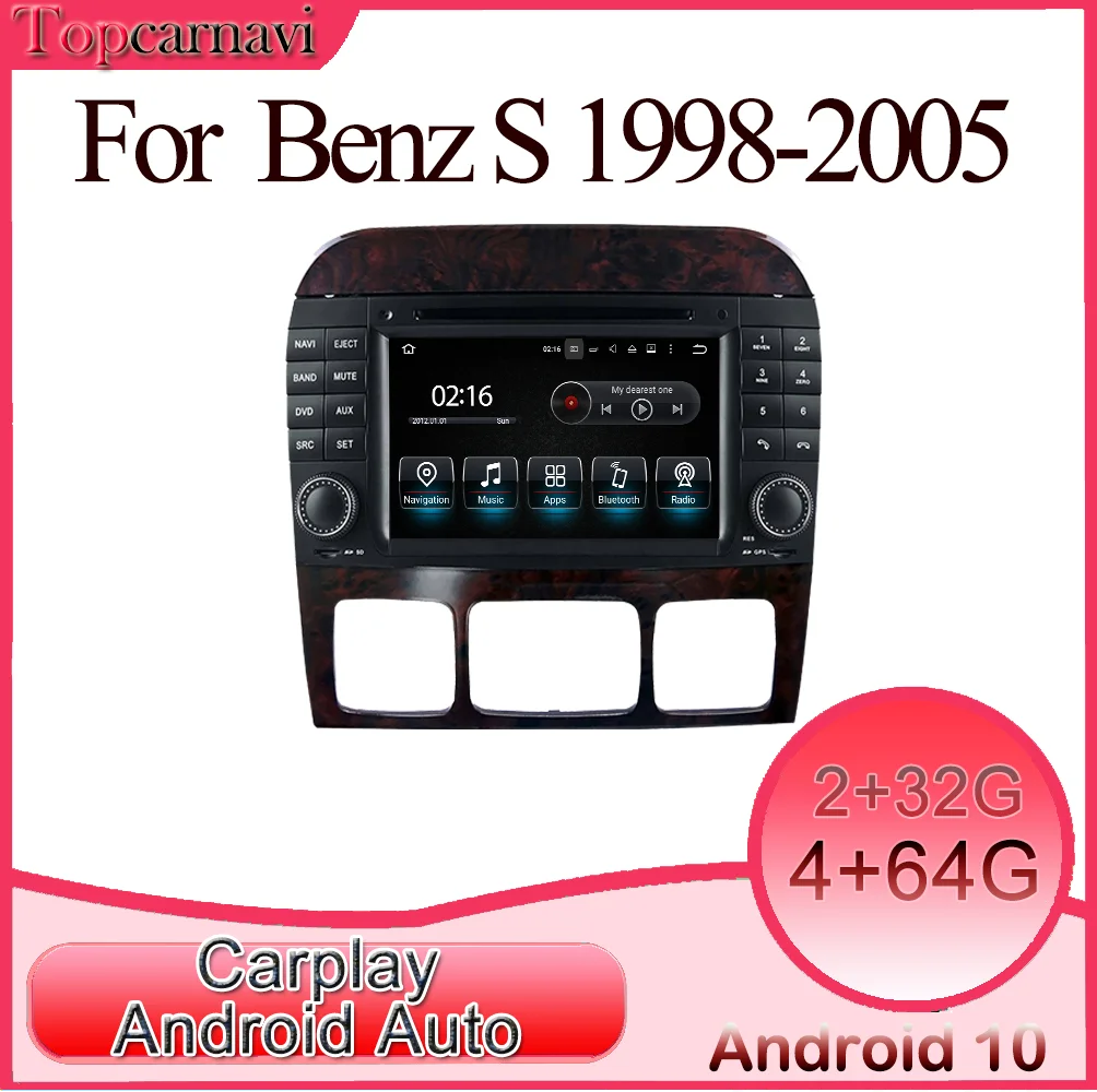 

Topcarnavi Android 10.0 Car Radio GPS For Mercedes S W220W280W320S350S400S430S500 2 din Multimedia Video DVD Player