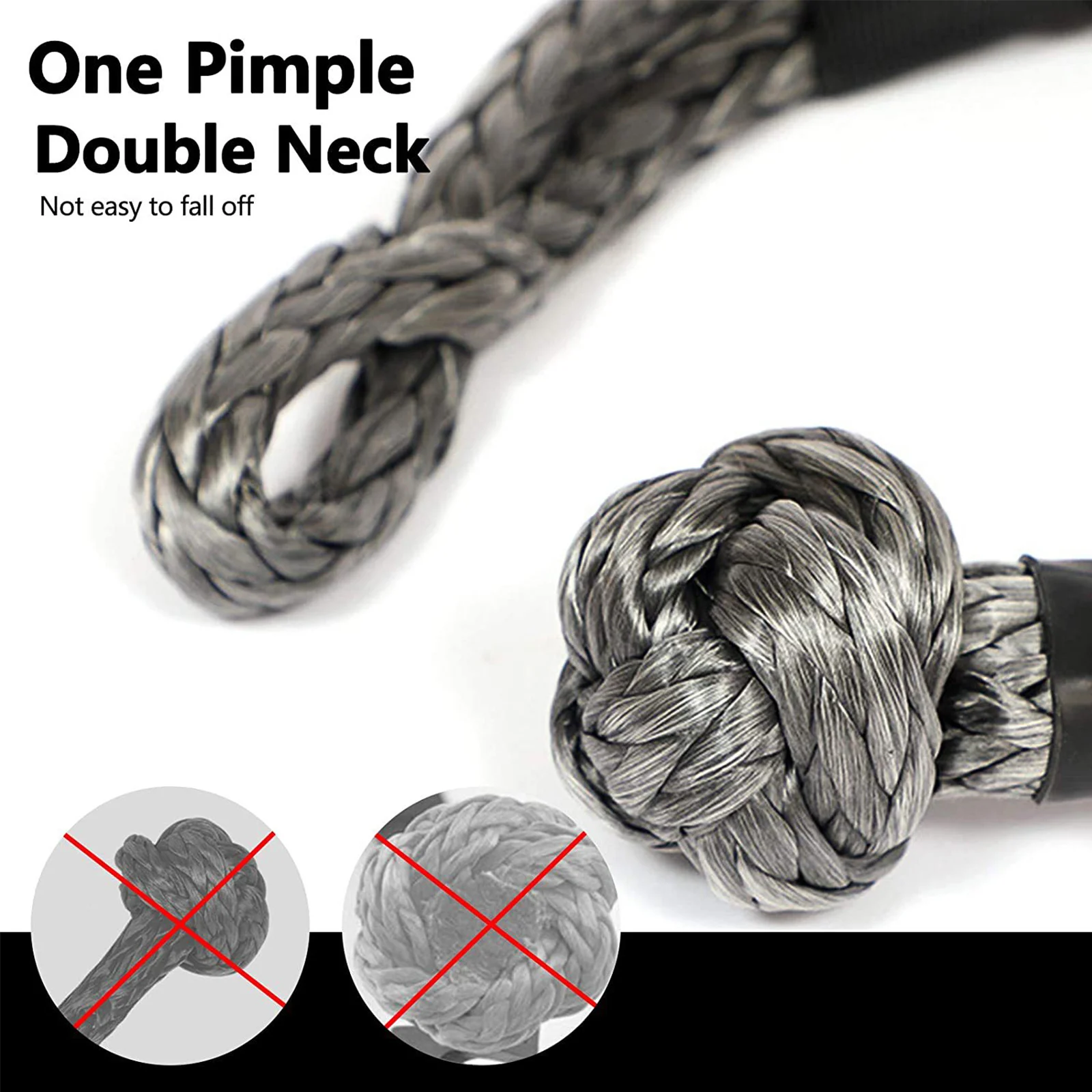 2 قطعة 1/2 "38000lbs مقطورة سحب شكال لين للسيارة حبل اصطناعي خارج الطريق الانتعاش سحب حزام مشبك خلع ATV UTV ل سيارة انهارت