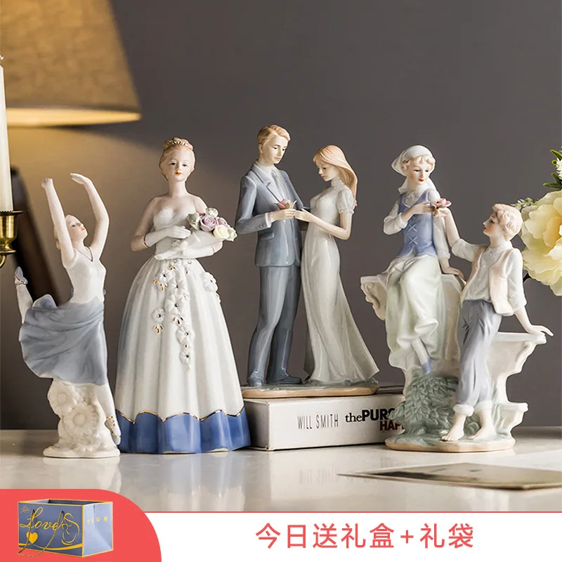 

Western women's ornaments ceramic ornaments living room bedroom wine cabinet porch furnishings wedding ceremony