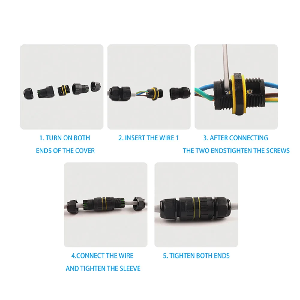 M25 Waterproof Cable Connector outdoor Led lighting 2/3/4/5 pin Electrical Terminal Adapter Wire Connectors Sealed Junction Box